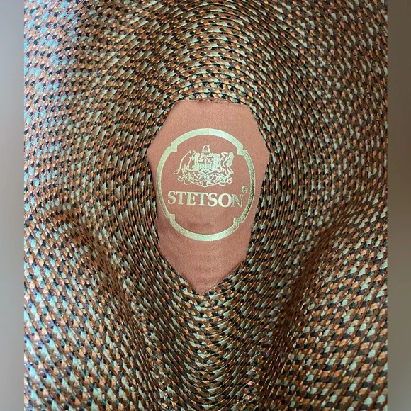 NWOT Stetson EMIN STRAW FEDORA Multicolor Woven Hat - Picture 4 of 11